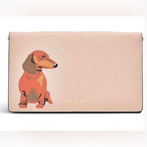 Radley London Radley & Friends Flapover Leather Purse Mini Bag in Blush Pink